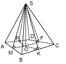 двугранные углы при основании пирамиды равны