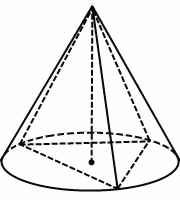 конус описан около пирамиды