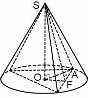 треугольная пирамида, вписанная в конус