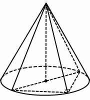 конус описан около прямоугольной пирамиды